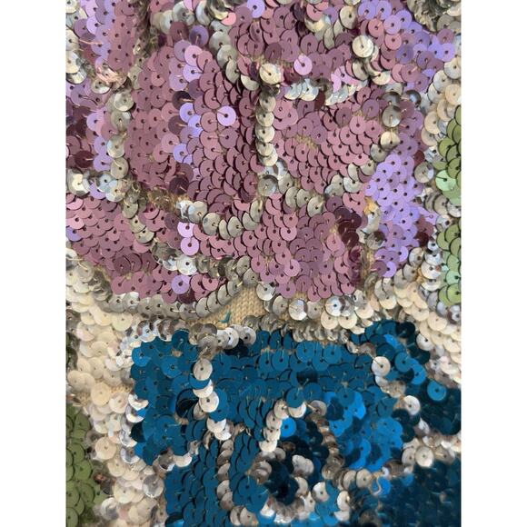 Vintage Gene Shelly's Boutique Internationale Womens Sequin Dress 8 Floral Mini - Picture 7 of 16